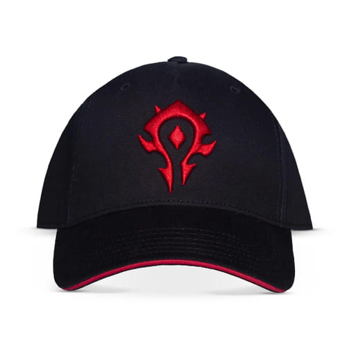 Kšiltovka World Of Warcraft: Červené horde logo (nastavitelná) Černá/červená