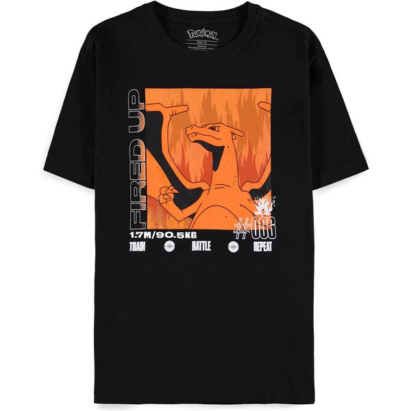 Pokémon Charizard Fired up tričko Černá