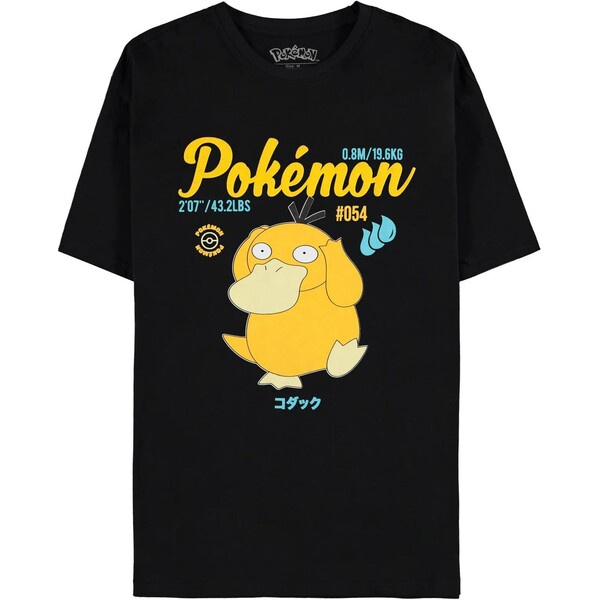 Difuzed Tričko Pokémon - Psyduck Vintage Černá