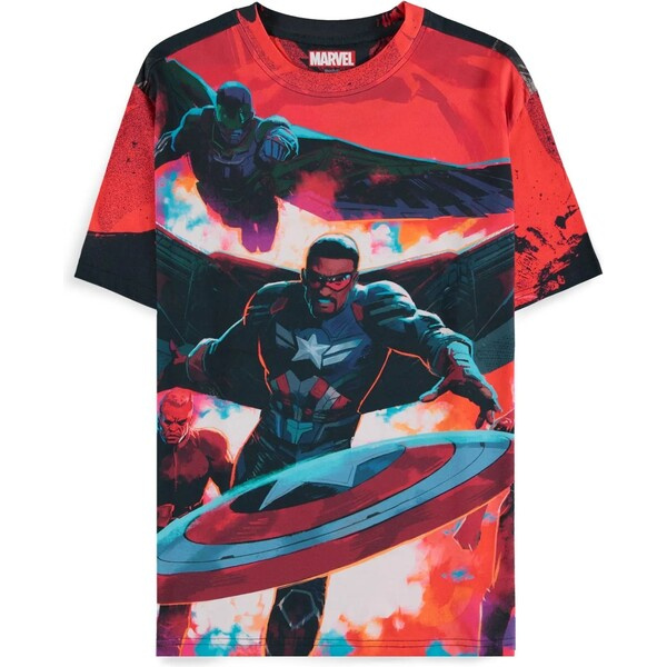 CurePink: pánské tričko Marvel Captain America Kapitán Amerika: Červený Hulk Multicolor