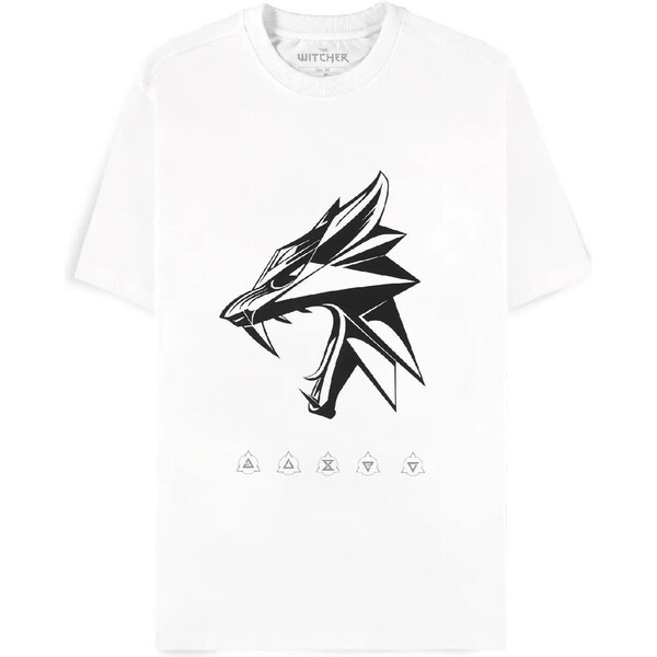 Difuzed Tričko The Witcher - Wolf Head XL Bílá