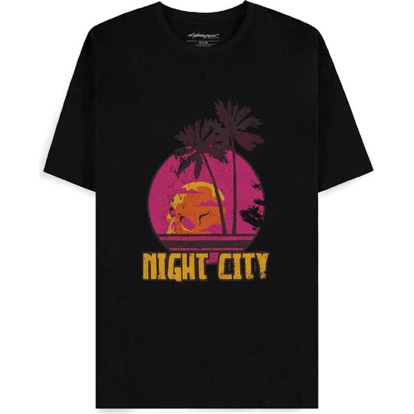 Tričko Cyberpunk 2077 – Welcome to Night City M Černá