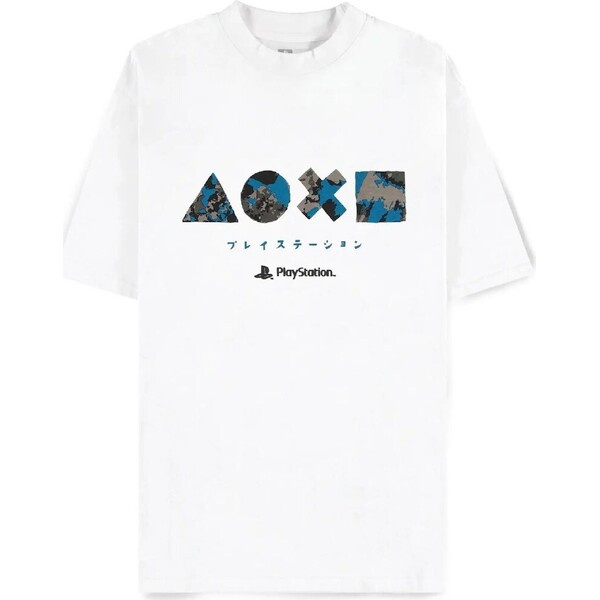 Difuzed Tričko PlayStation - Icons Japan (Loose Fit) S Bílá