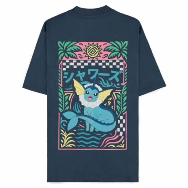Tričko Pokémon - Navy Vaporeon (Loose Fit) M Námořně modrá