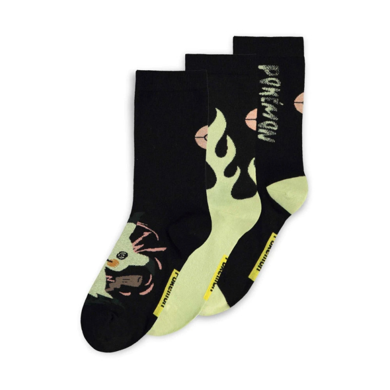 Ponožky Pokémon - Mimikyu Glow In the Dark 39/42 (3 páry)