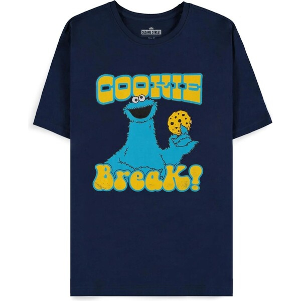 Pánské tričko s krátkým rukávem Difuzed Sesame Street Cookie Monster - S Námořnicky tmavomodrá