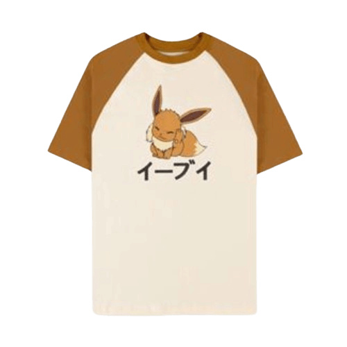 Difuzed tričko Pokémon Eevee Raglan Hnědá