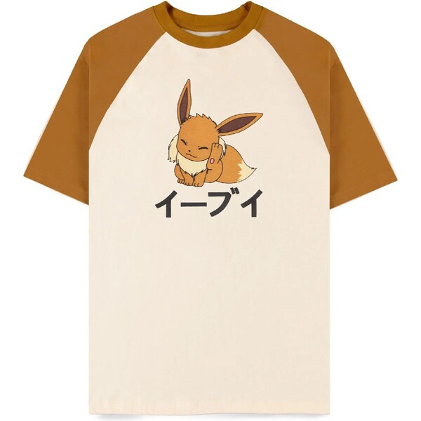 Difuzed tričko Pokémon Eevee Raglan Hnědá
