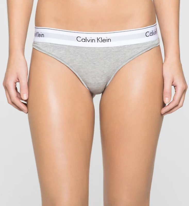 Dámská tanga Calvin Klein šedá (F3786E-020) L