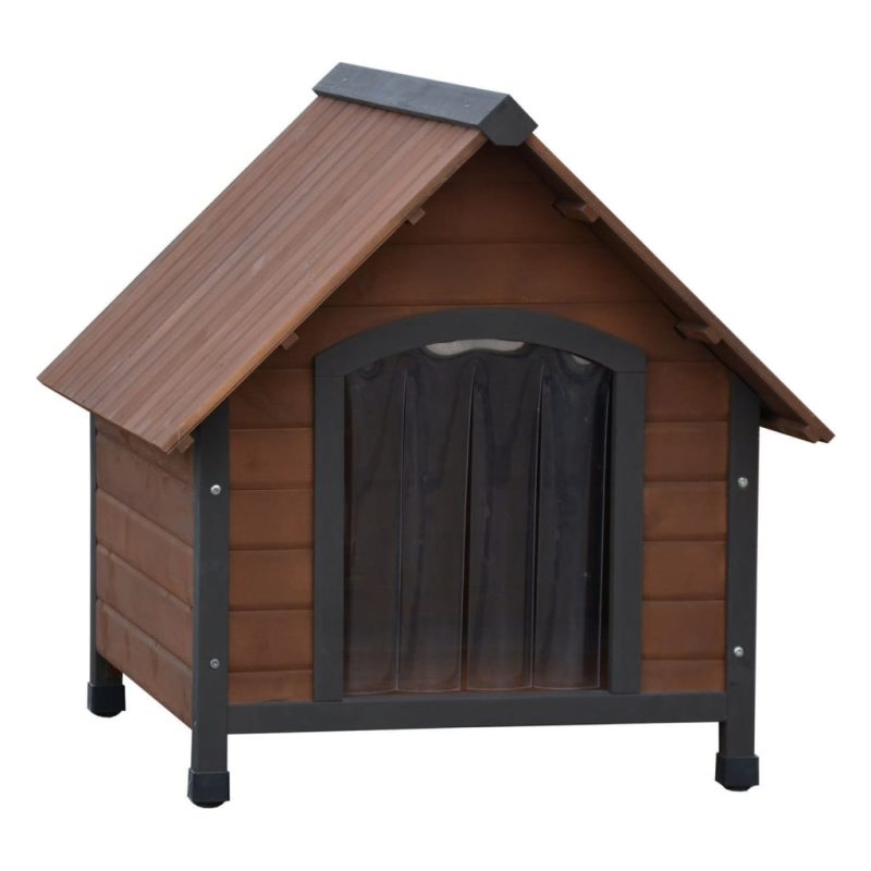 @Pet Psí Bouda S Plastovým Závěsem Rustique Hnědá - 102 x 82 x 87 cm