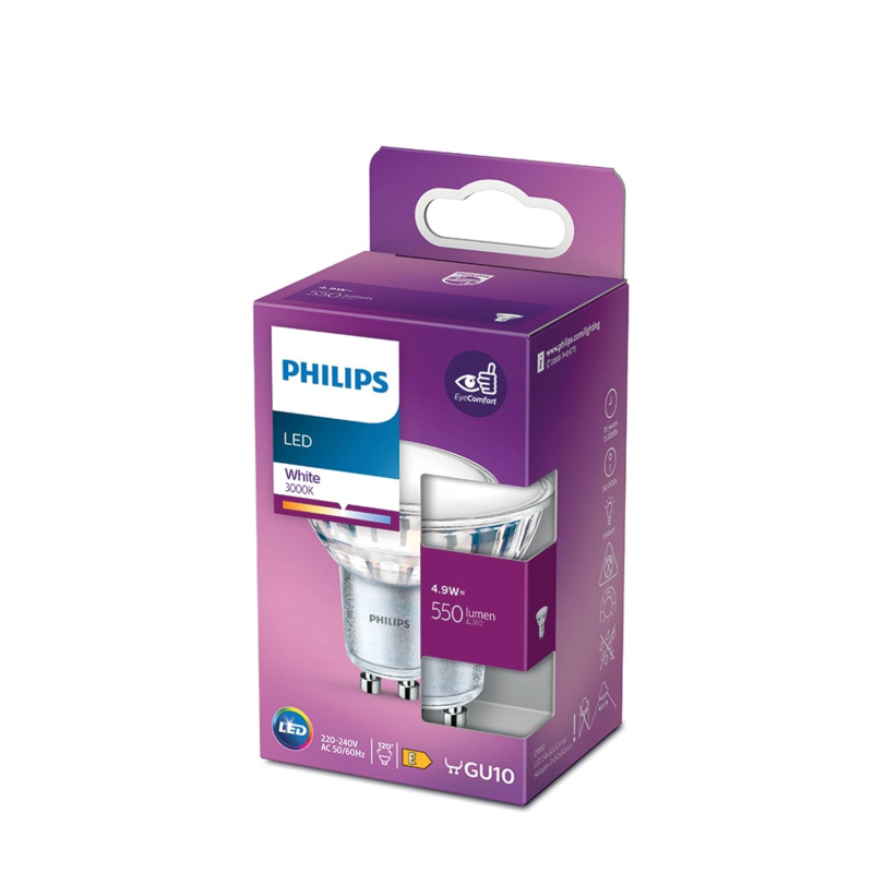 Philips Classic LED žárovka GU10, 4,9 W, 550 lm, 3000 K