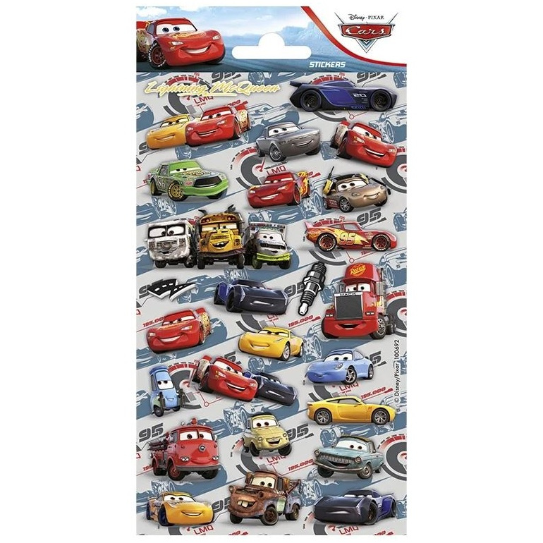 Samolepky třpytivé 10x20cm Auta č.1