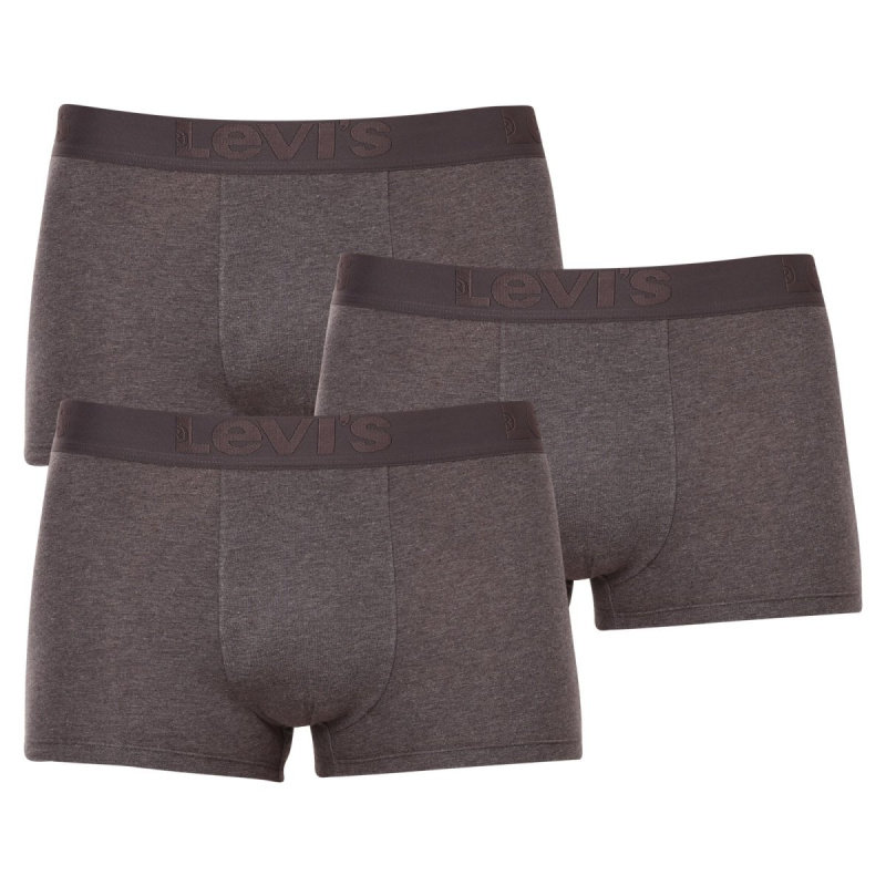 3PACK pánské boxerky Levis šedé (905042001 007) M, trenky / trenýrky