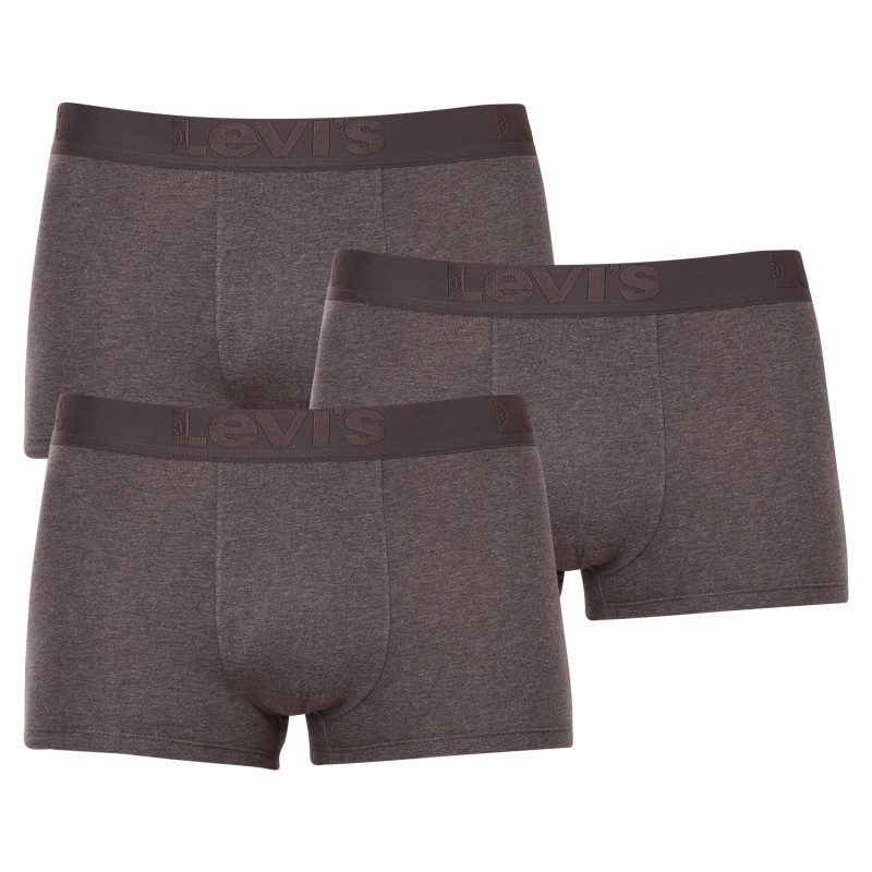 3PACK pánské boxerky Levis šedé (905042001 007) M, trenky / trenýrky