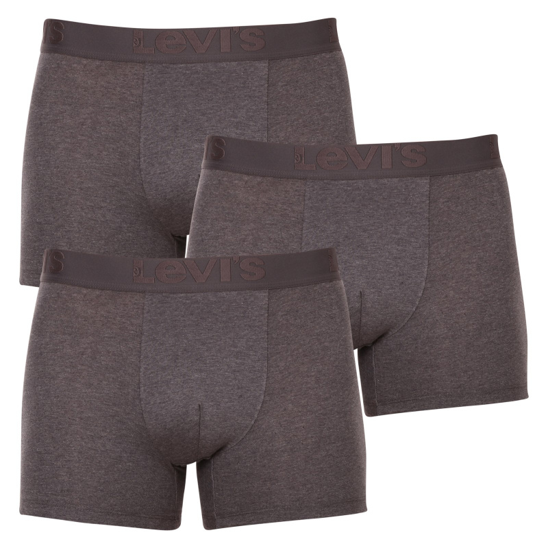 3PACK pánské boxerky Levis šedé (905045001 007) M, trenky / trenýrky