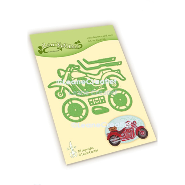 Motocykl - vyřezávací a embosovací kovové šablony Leabilities (7ks)