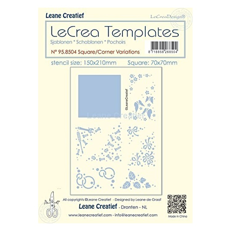 Plastová šablona A5 čtverce variace