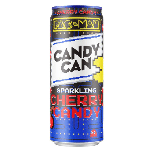 Sycená limonáda Candy Can x Pac-Man - Třešeň 330ml Černá/modrá
