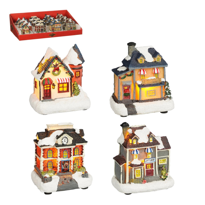 Luville Městský dům různé druhy 9 x 6,5 x 9 cm, 1 ks