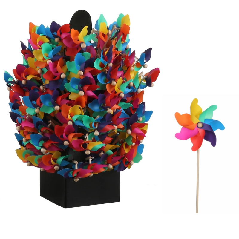 Mica Decorations Dekorace zápich větrník duhový, 14 x 9 x 37 cm