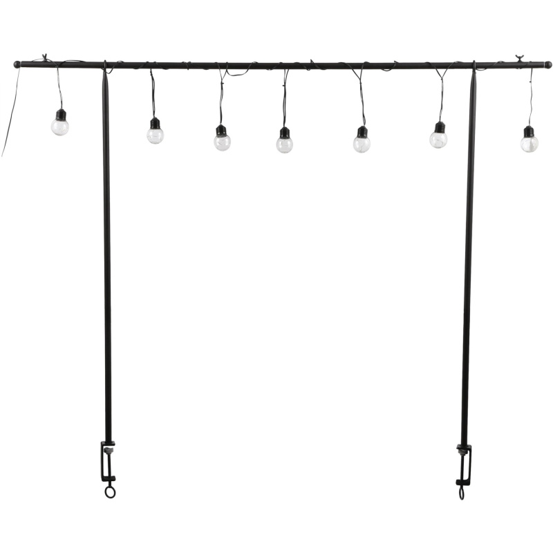 Luca Lighting Kovový stolní podstavec, světelná šňůra s 10 LED žárovkami, černý