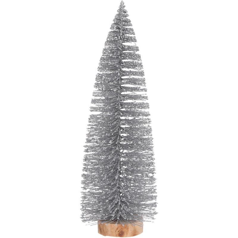 House of Seasons Stromek s dřevěným podstavcem, stříbrný, pr. 10 x 32 cm