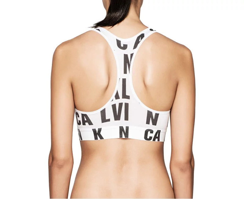 Sportovní podprsenka Bralette QF1660E - Calvin Klein bílá/potisk S