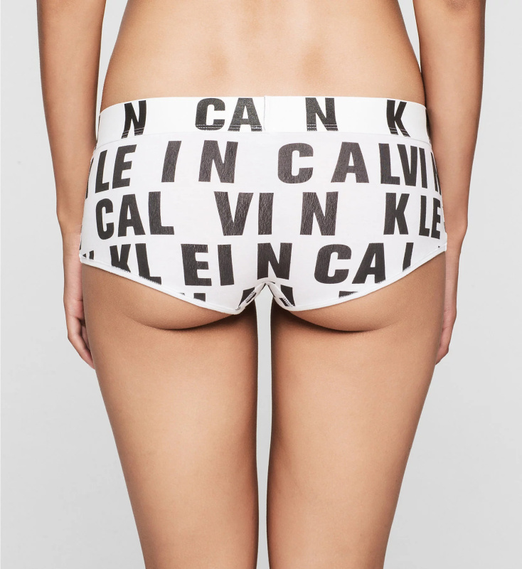 Šortky Boyshort QF1663E - Calvin Klein bílá/potisk L