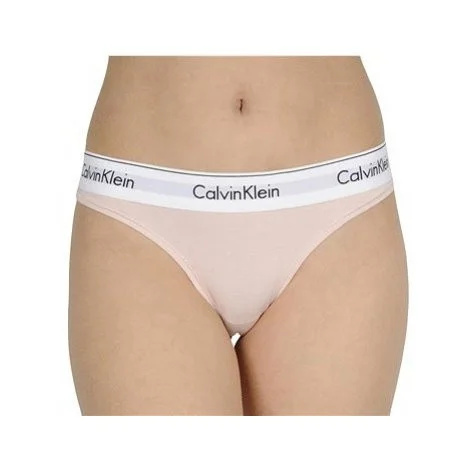 Dámské tanga F3786E -2NT - Calvin Kiein S pudrovo-růžová