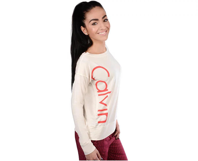 Dámské triko QS5833E - Calvin Klein smetanová S