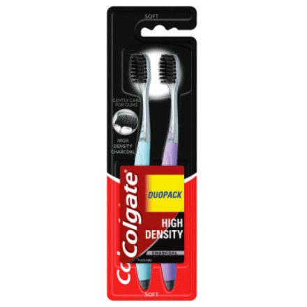 Colgate High Density Charcoal zubní kartáček soft 2 ks