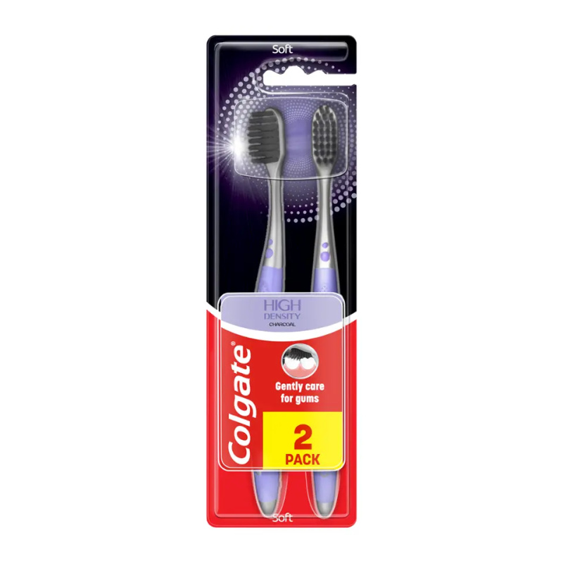 Colgate High Density Charcoal zubní kartáček soft 2 ks