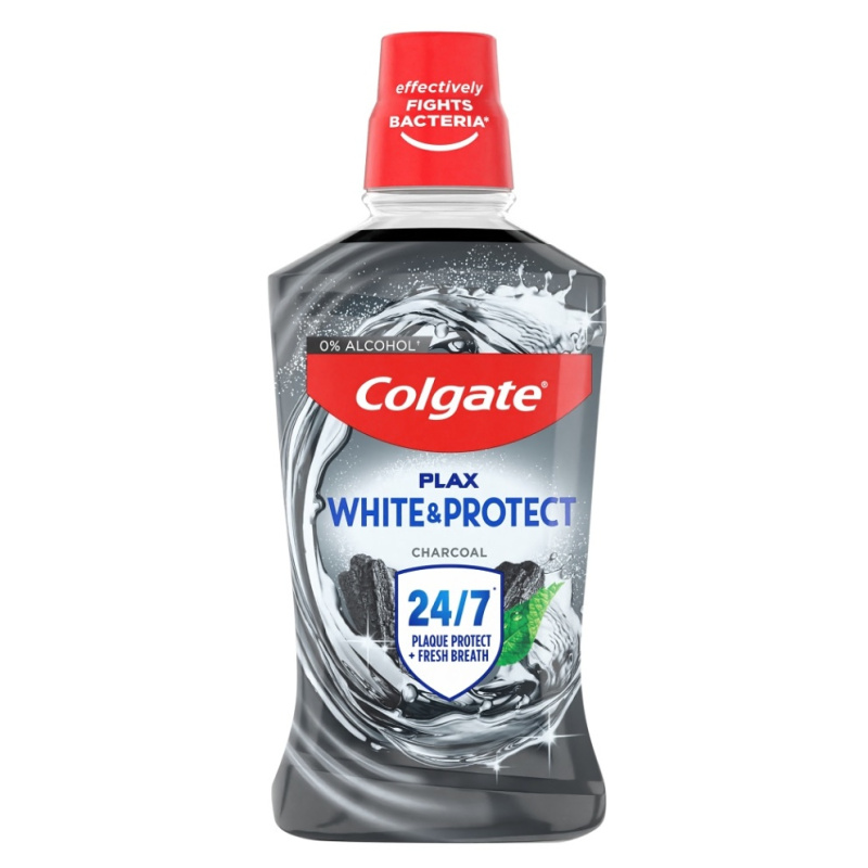 Colgate Plax Charcoal ústní voda proti zubnímu plaku a pro zdravé dásně bez alkoholu 500 ml