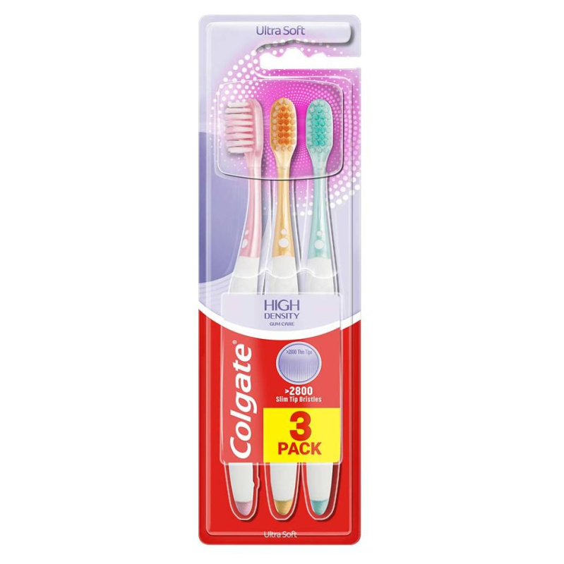 Colgate High Density 3 pack zubní kartáček ultra soft 3 ks
