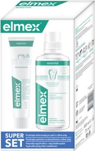 ELMEX Sensitive ústní voda 400 ml + Zubní pasta 75 ml