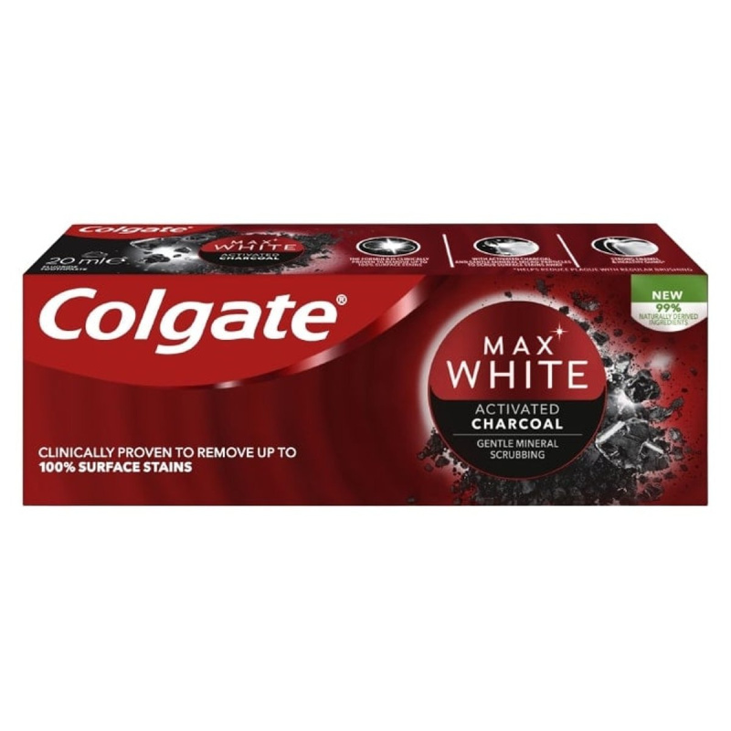 Colgate Max white charcoal zubní pasta cestovní balení