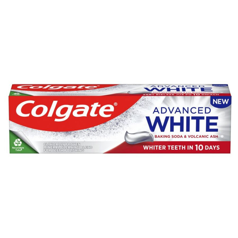 Colgate Advanced White Volcanic Ash and Baking Soda přírodní zubní pasta 75