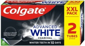 Colgate Advanced White Charcoal bělicí zubní pasta s aktivním uhlím 2x75 ml