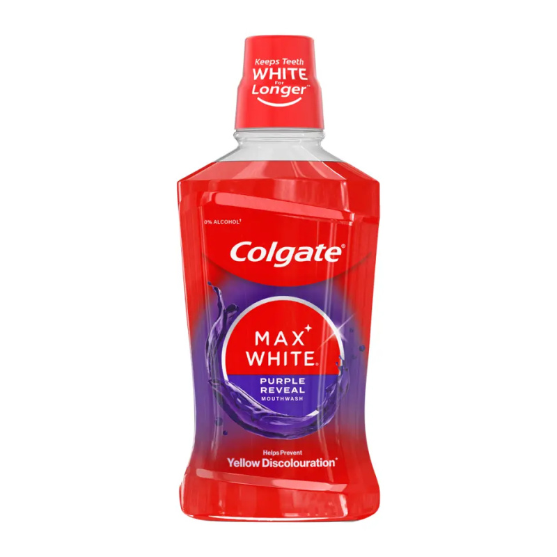 Colgate Max White Purple Reveal ústní voda s bělicím účinkem 500 ml