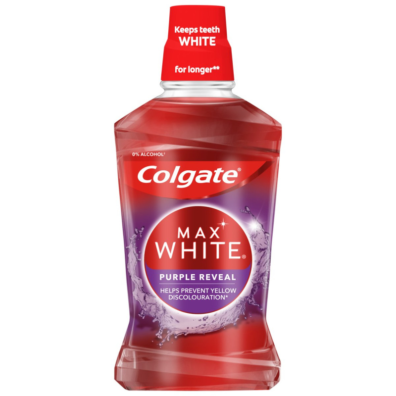 Colgate Max White Purple Reveal ústní voda s bělicím účinkem 500 ml