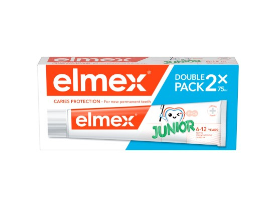 elmex Junior zubní pasta pro děti ve věku 6–12 let (2×75 ml)