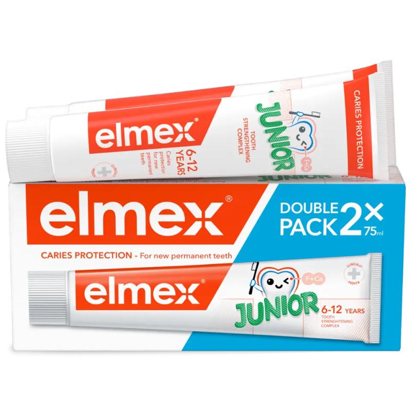 elmex Junior zubní pasta pro děti ve věku 6–12 let (2×75 ml)