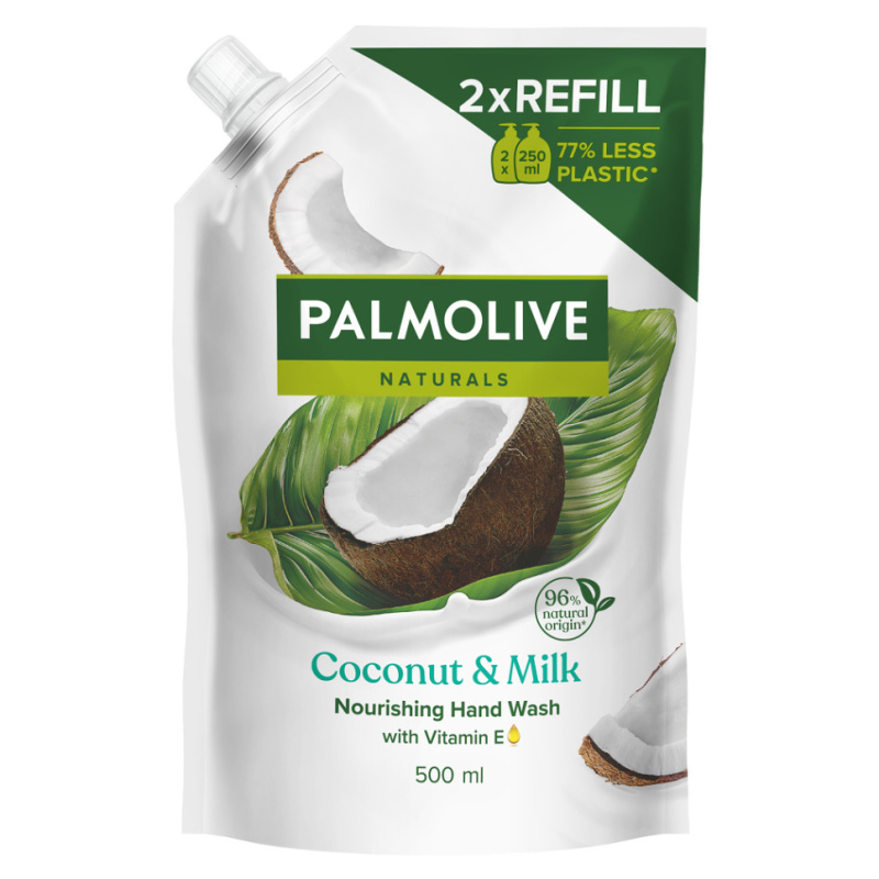 Palmolive Naturals Coconut & Milk tekuté mýdlo na ruce náhradní náplň 500 ml