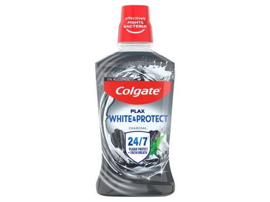 Colgate Plax White + Charcoal ústní voda bez alkoholu 500 ml