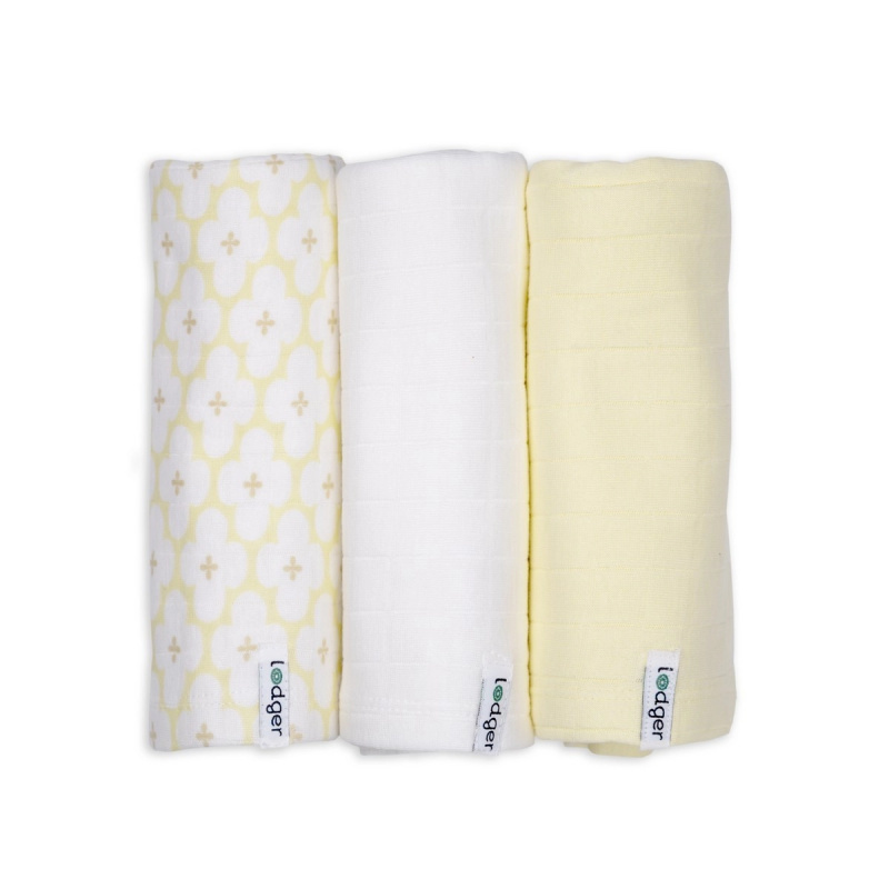 LODGER Swaddler Solid Matcha 3balení 70 x 70 cm Butter