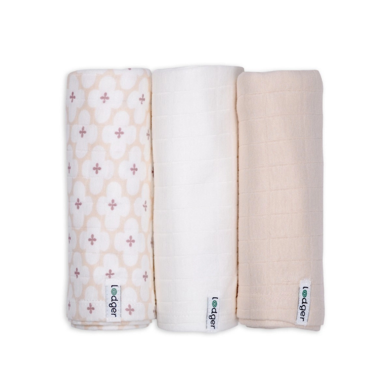 LODGER Swaddler Solid Matcha 3balení 70 x 70 cm Powder
