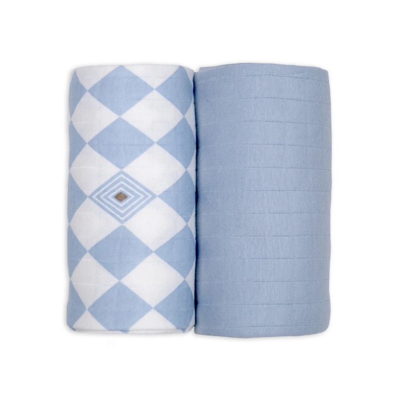 LODGER Swaddler Solid Matcha 2balení 110 x 110 cm Blue Fogg