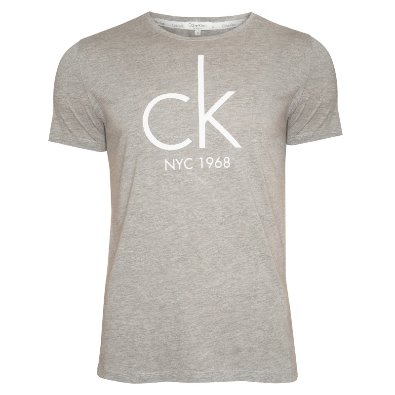 Pánské tričko s krátkým rukávem KM0KM00189-020 - Calvin Klein L