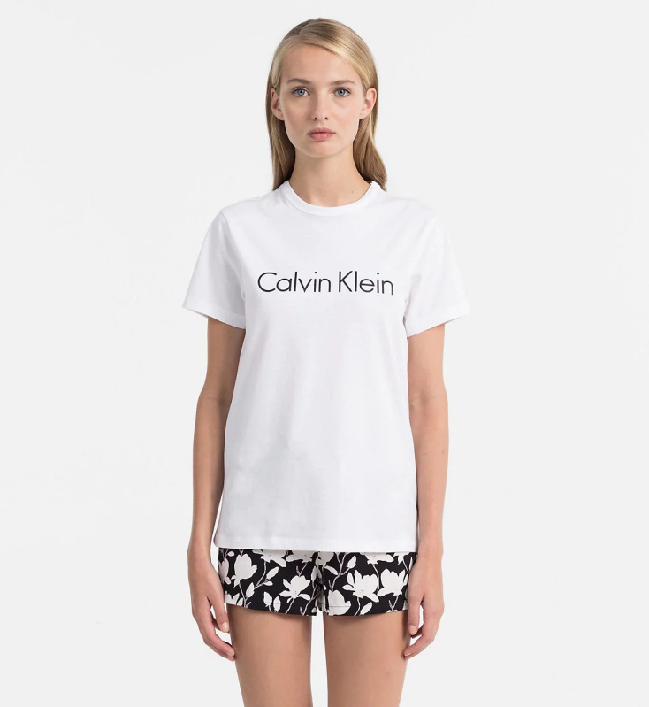 Dámské tričko QS6105E - 100 bílá - Calvin Klein bílá M
