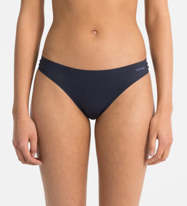 Dámské tanga F3842E-0PP tmavě modrá - Calvin Klein tmavě modrá L